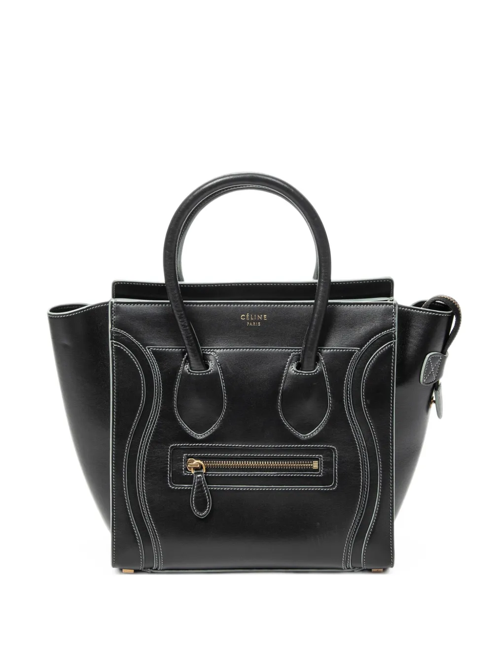 Celine Pre-Owned micro Luggage leather tote bag - Black