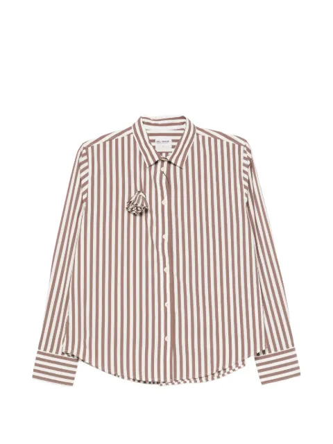 Fil Noir striped floral-appliqué shirt