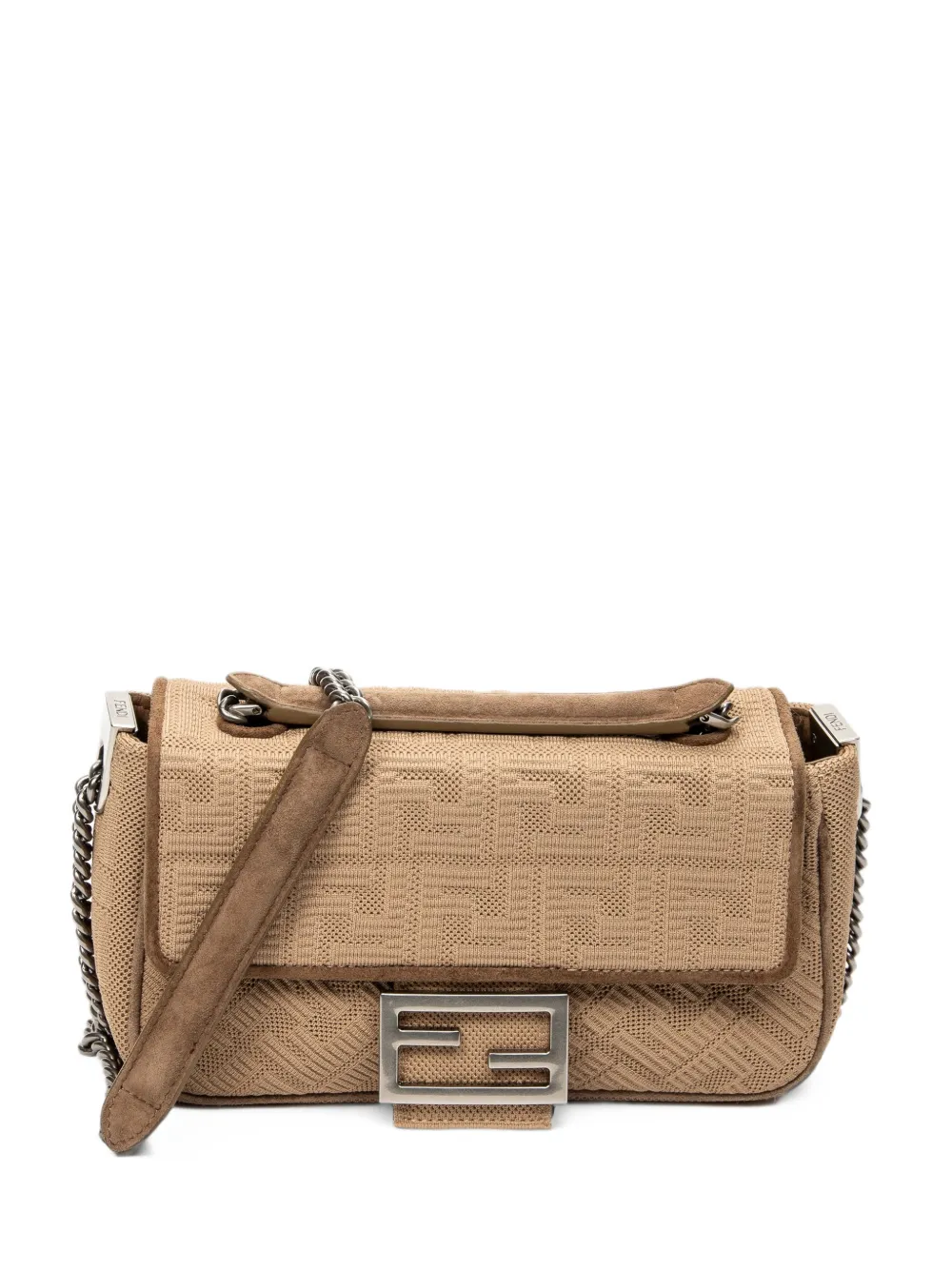 Fendi Pre-Owned midi Baguette FF canvas cross body bag - Nude