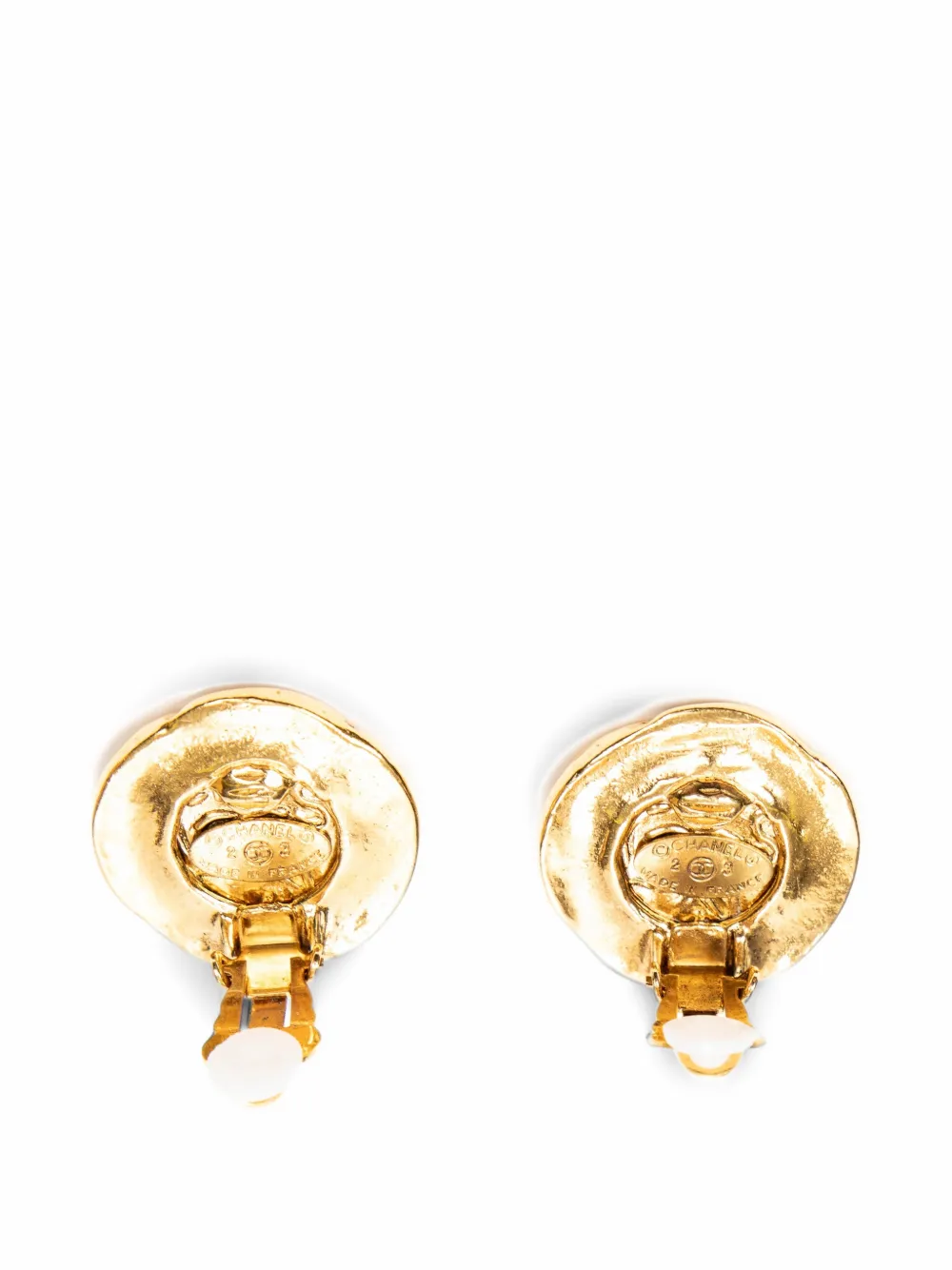 CHANEL Pre-Owned CC clip-on earrings - Gold