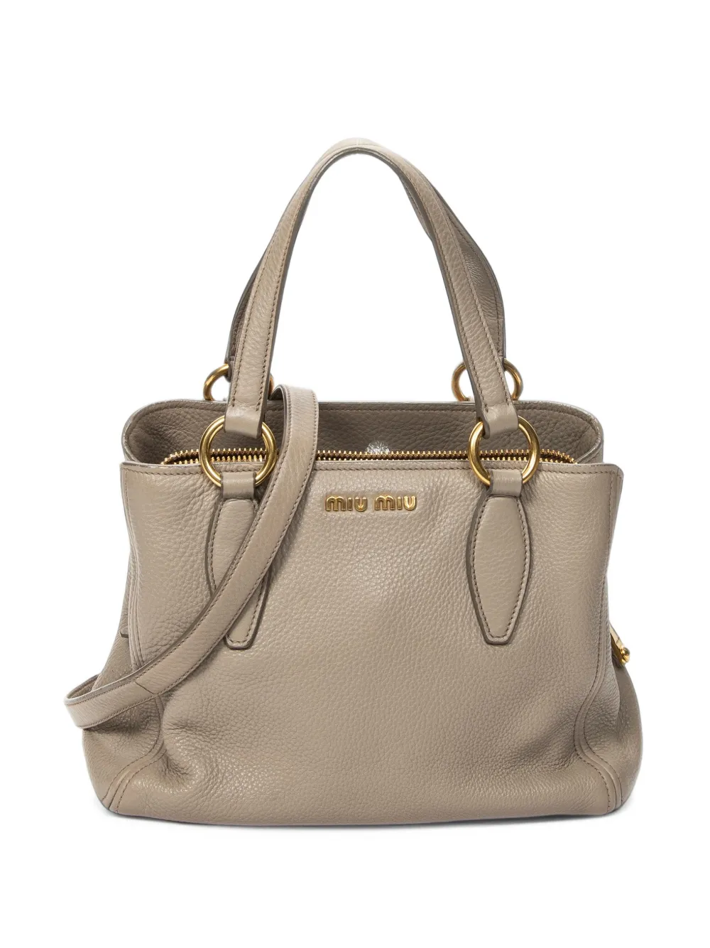 Miu Miu Pre-Owned Convertible leather tote bag - Gris Miu Miu Pre-Owned Convertible leather tote bag - Gris