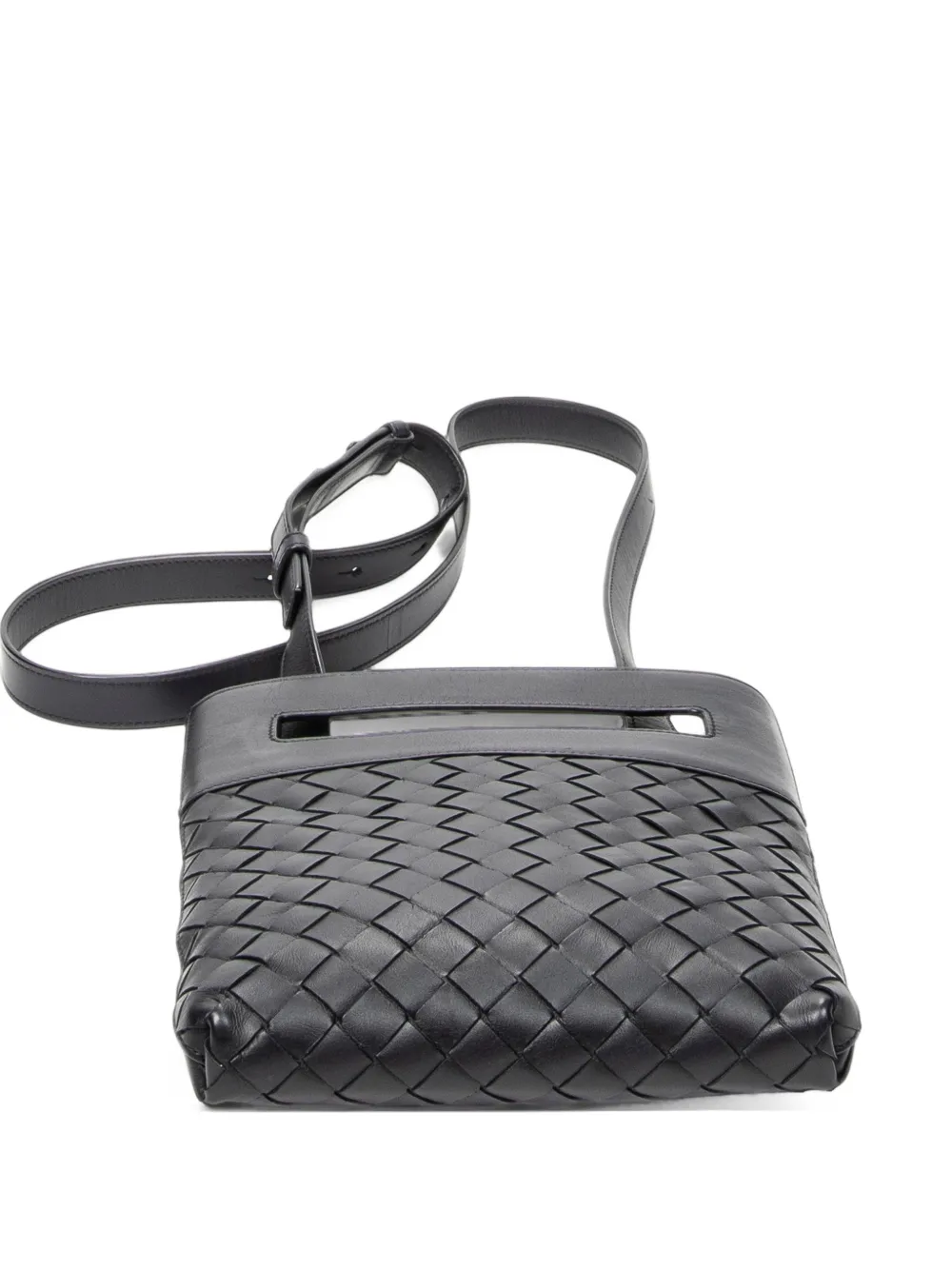 Bottega Veneta Pre-Owned Intrecciato cut-out shoulder bag - Blau