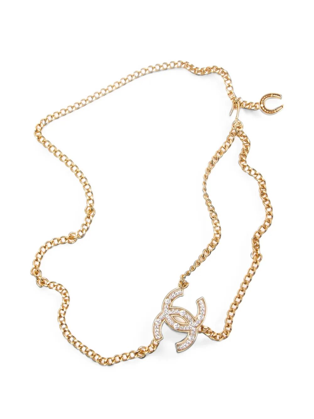 CHANEL Pre-Owned CC rhinestone chain belt - Gold