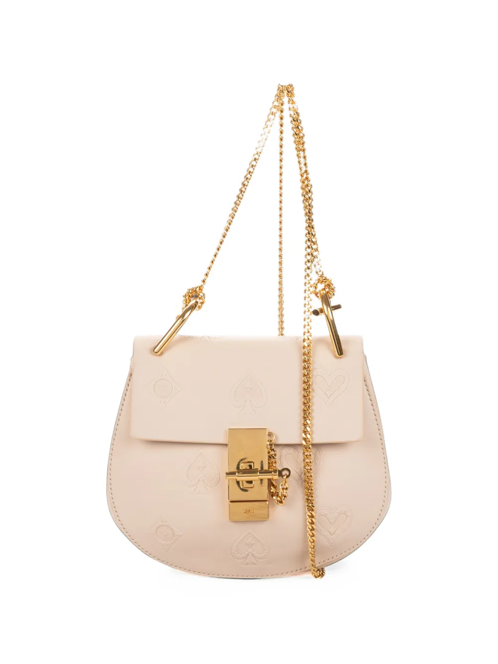 Chloé Pre-Owned embossed Drew shoulder bag - Toni neutri