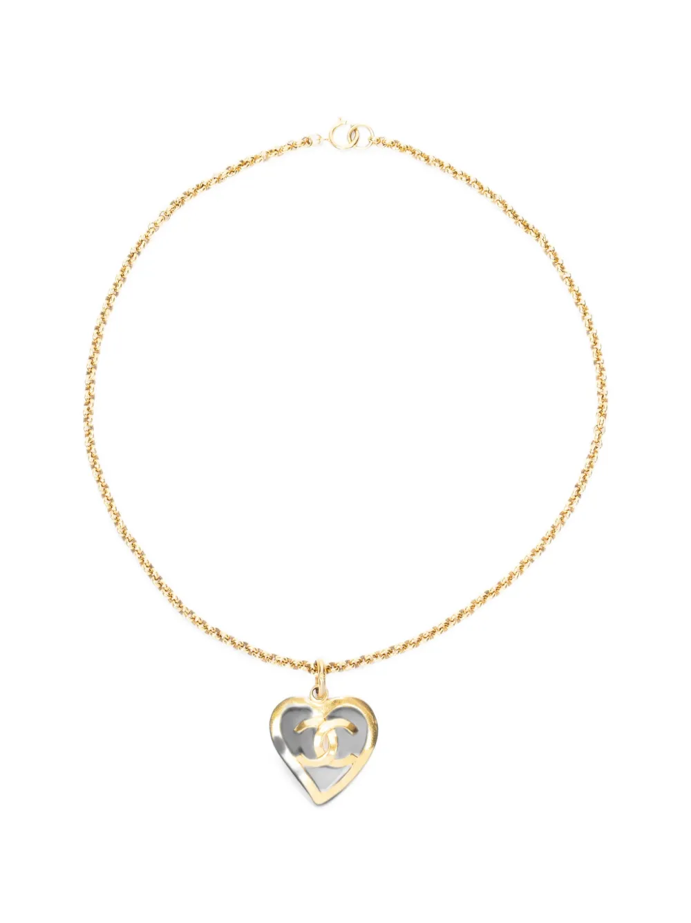 CHANEL Pre-Owned CC heart necklace - Gold