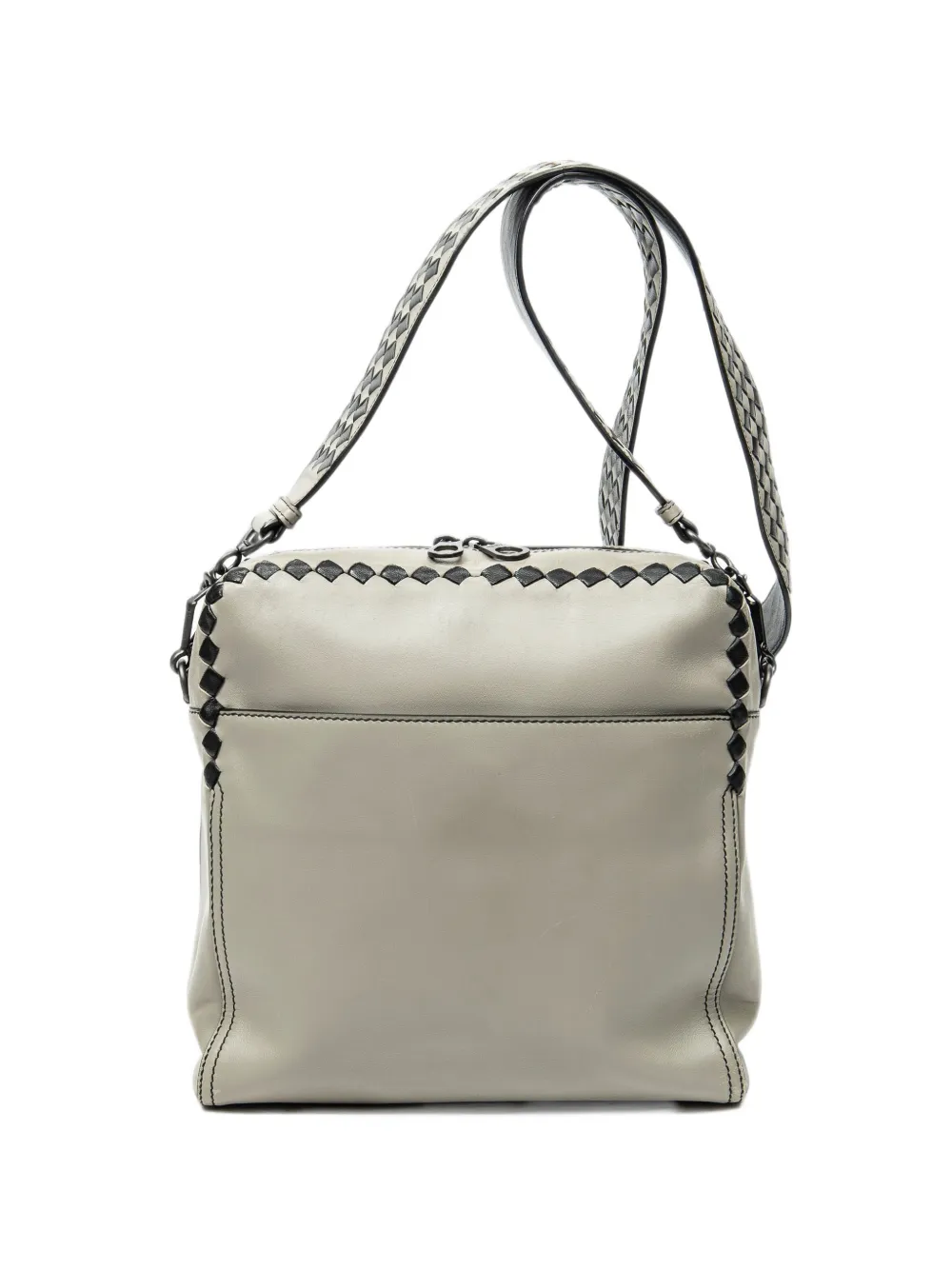 Bottega Veneta Pre-Owned zip-fastening leather crossbody bag - Nude