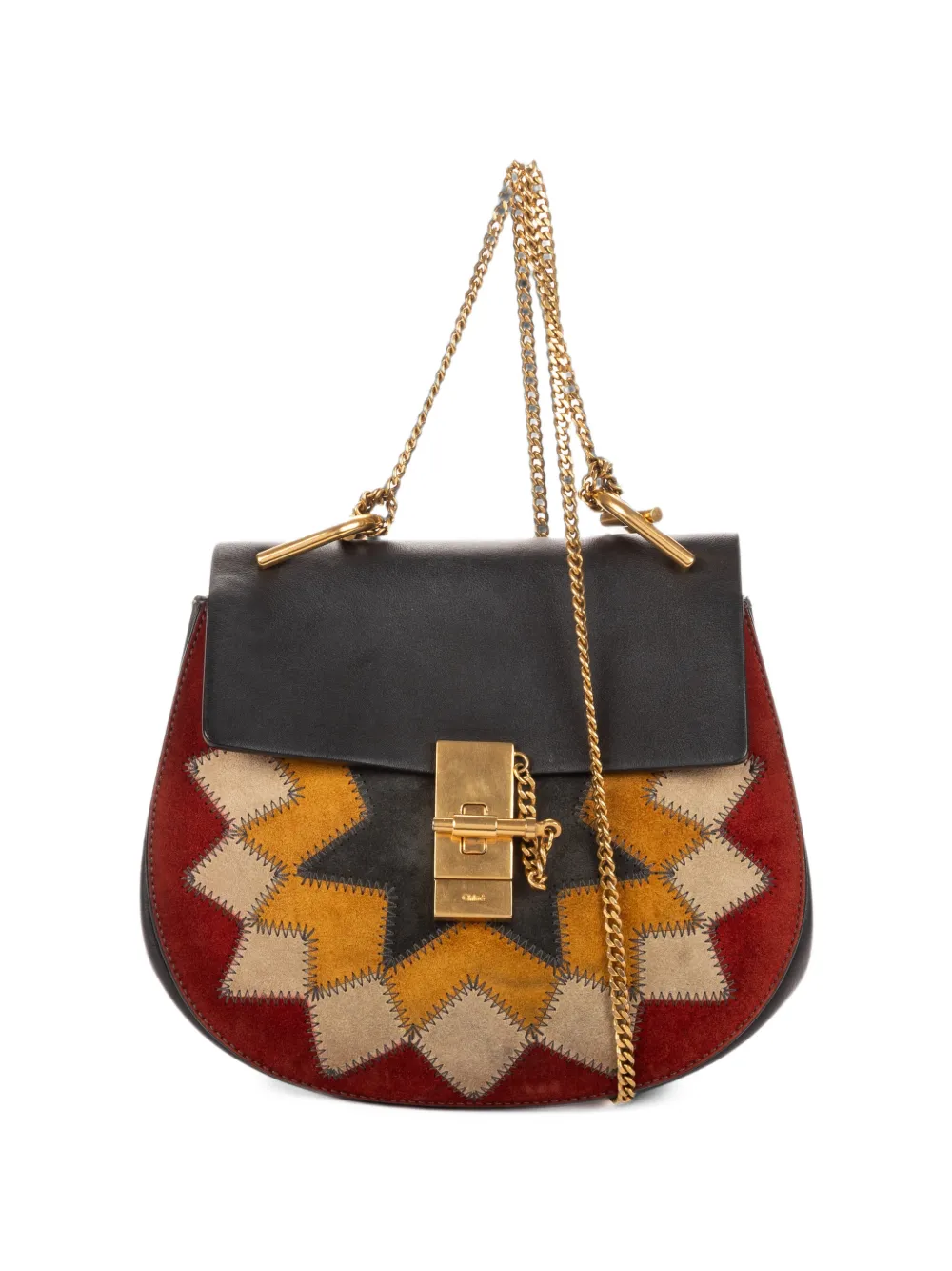 Chloé Pre-Owned small Drew patchwork shoulder bag - Nero