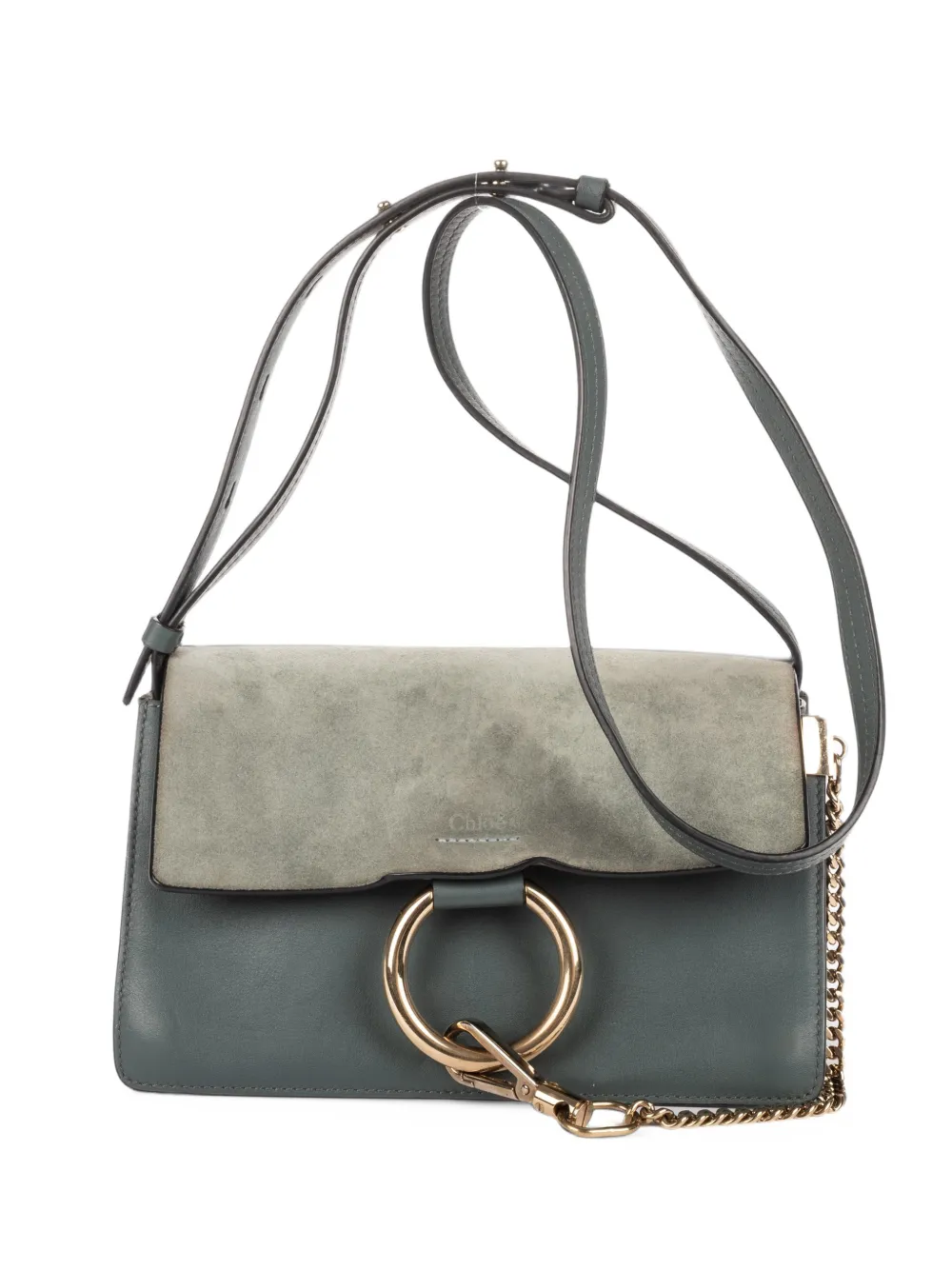 Chloé Pre-Owned small Faye ring-detail shoulder bag - Blu