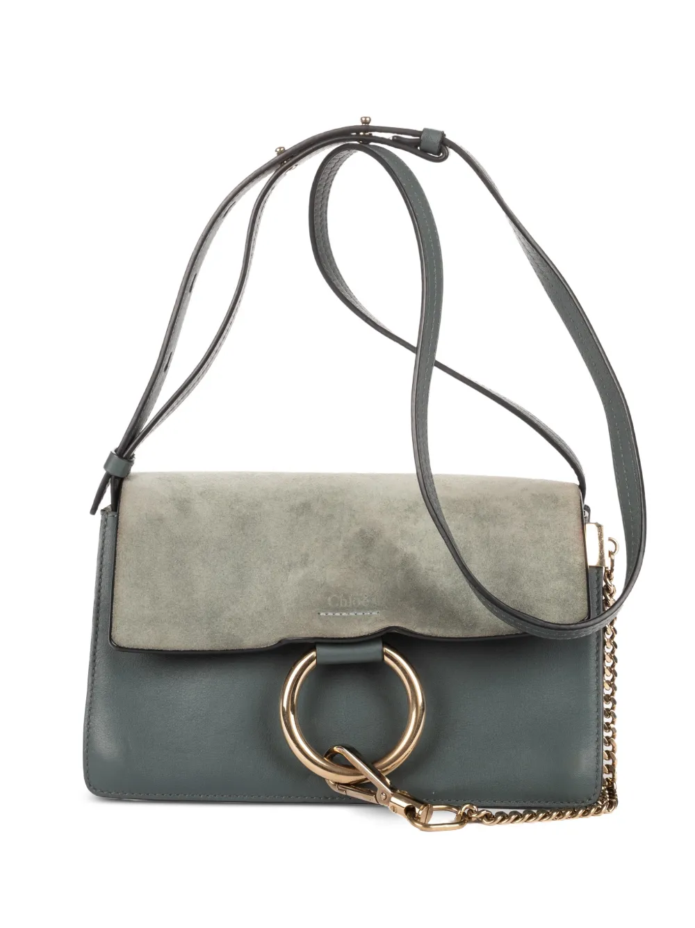 Chloé Pre-Owned small Faye ring-detail shoulder bag - Blu