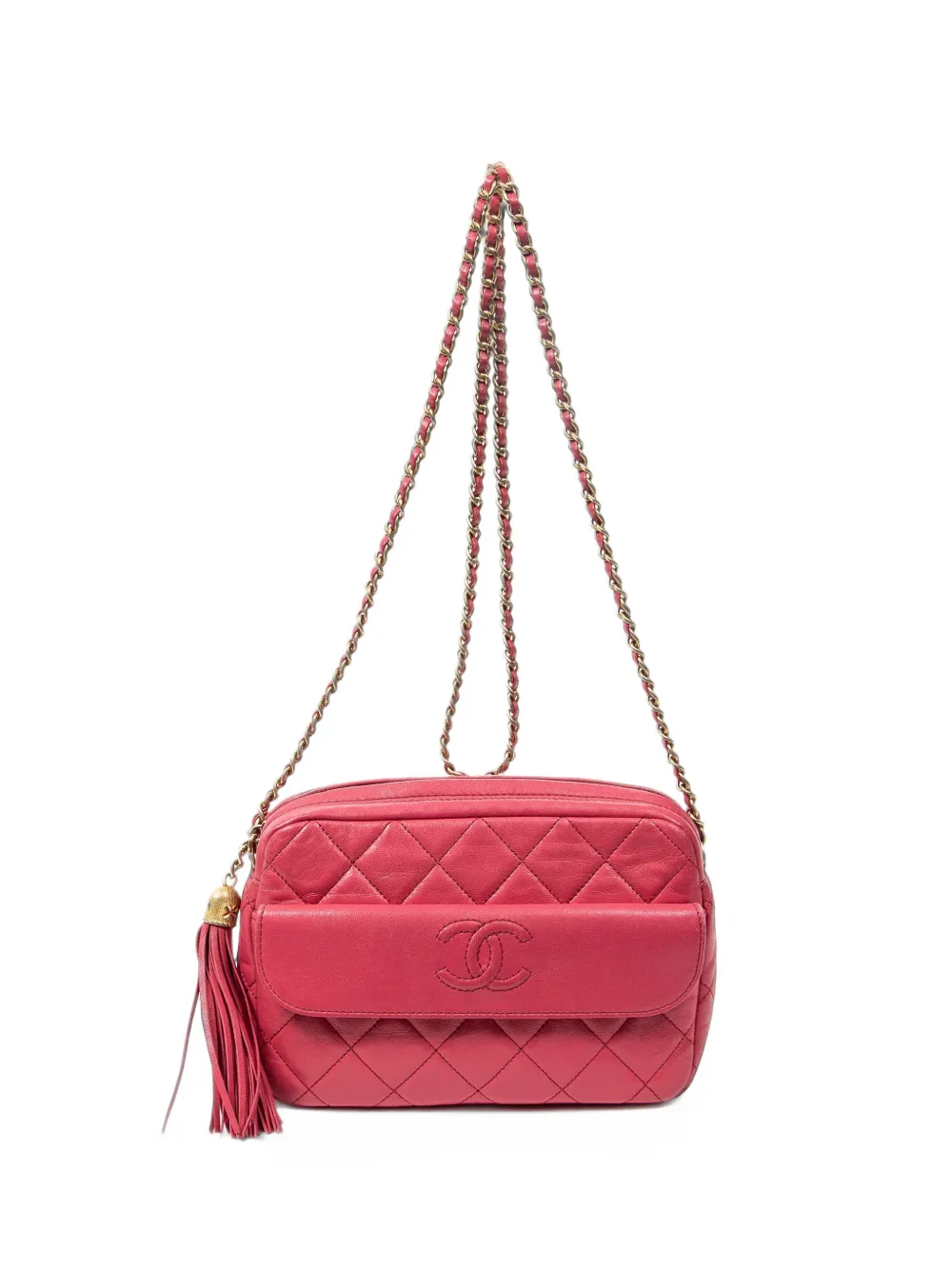 CHANEL Pre-Owned small Tassel quilted shoulder bag - Rosa
