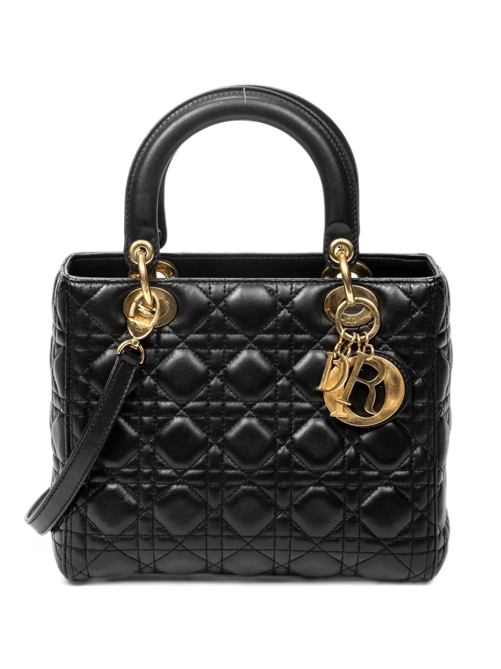 Christian Dior Pre-Owned medium Lady Dior Cannage shoulder bag - Schwarz