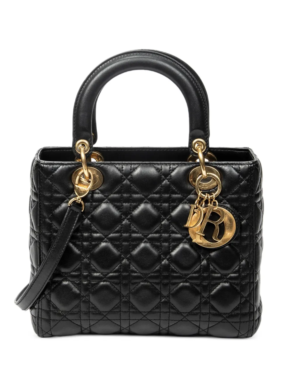 Christian Dior Pre-Owned medium Lady Dior Cannage shoulder bag - Nero