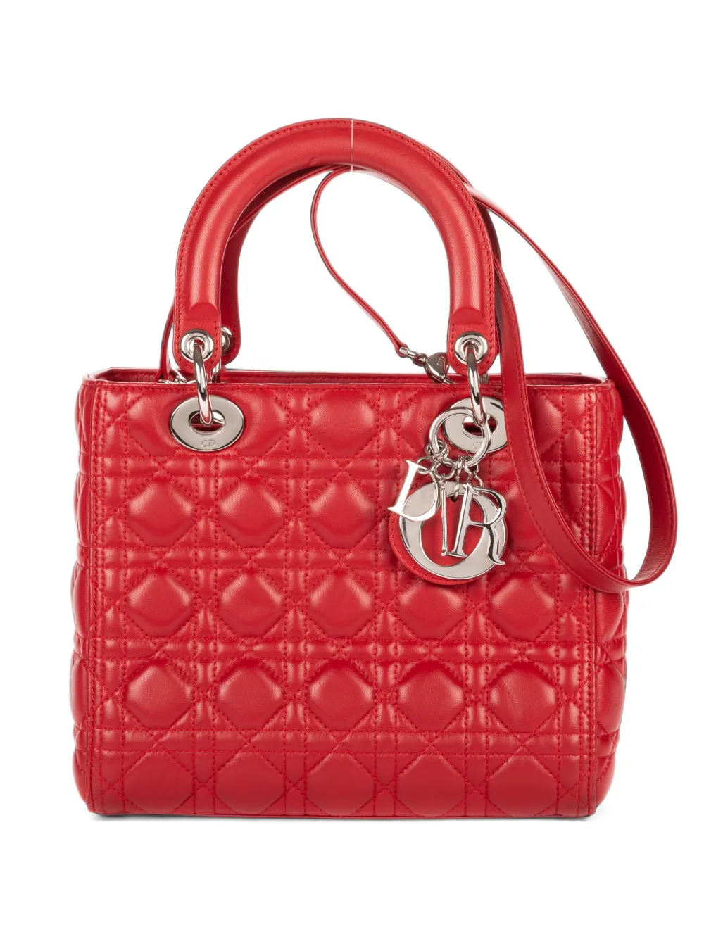 Christian Dior Pre-Owned medium Lady Dior Cannage shoulder bag - Rot