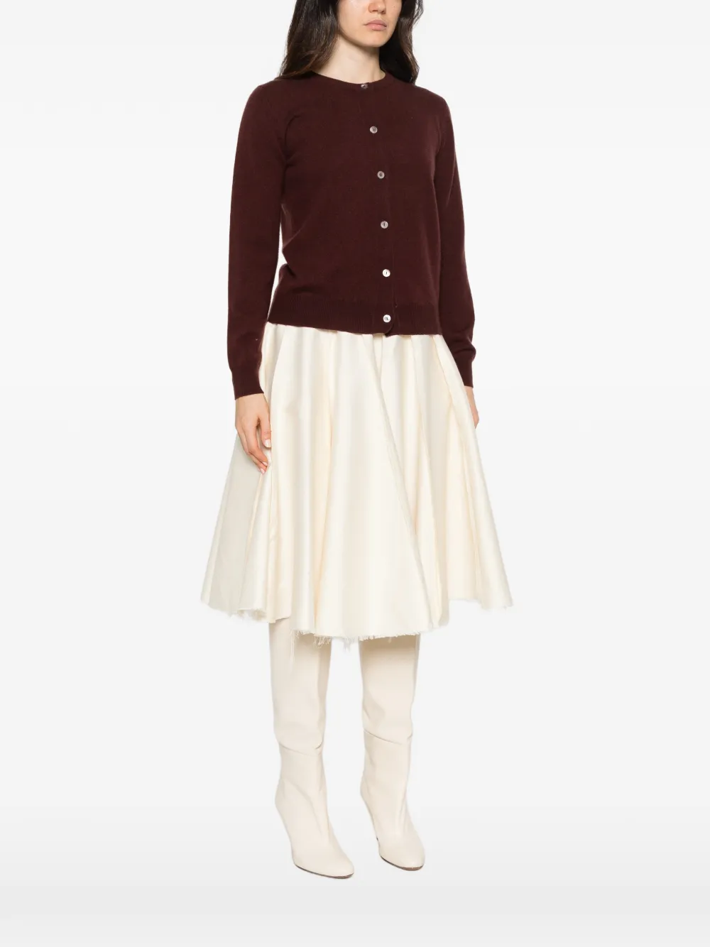 Aragona button-up knitted cardigan Bruin