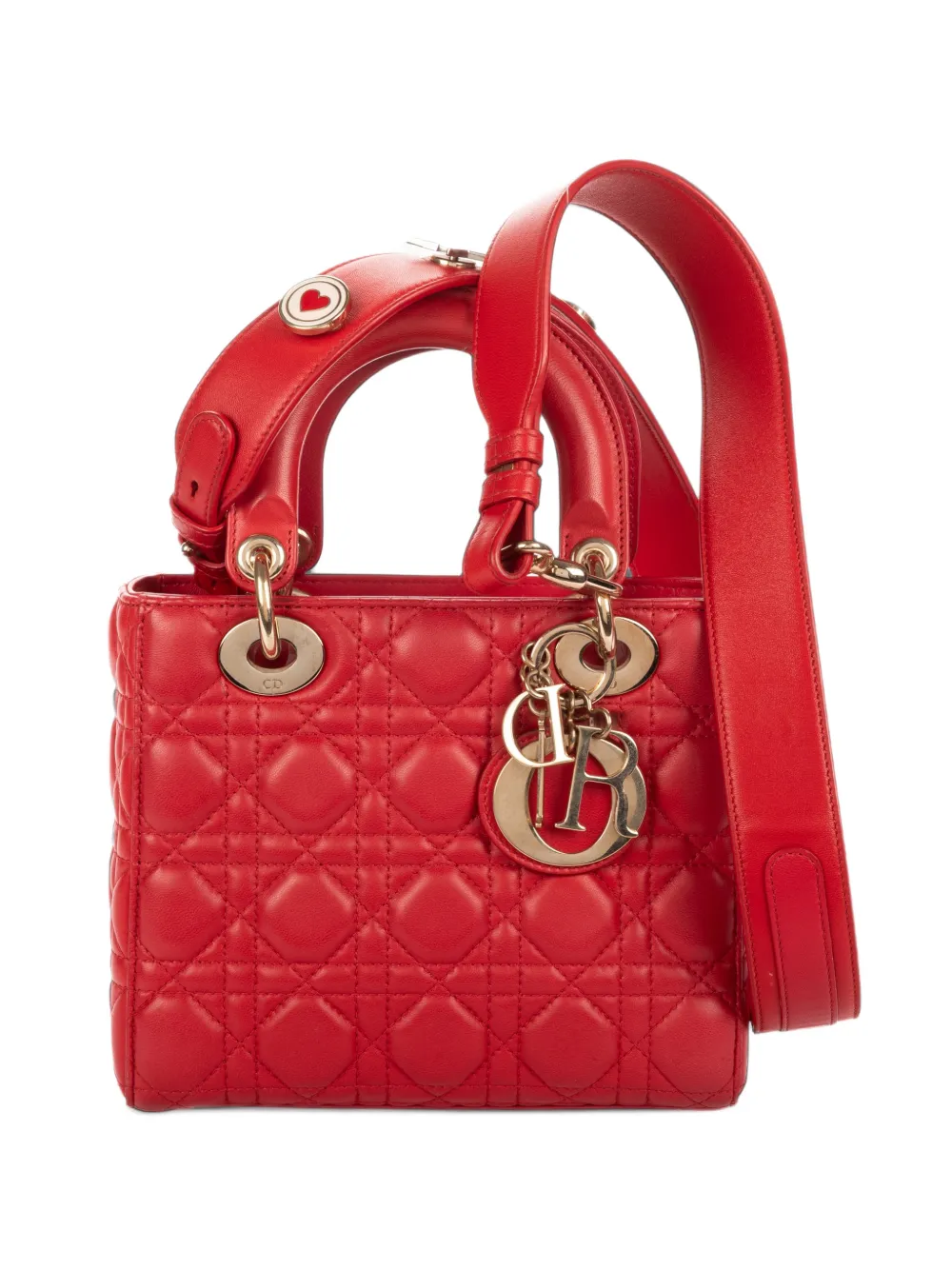 Christian Dior Pre-Owned small Lady Dior Cannage two-way handbag - Rot