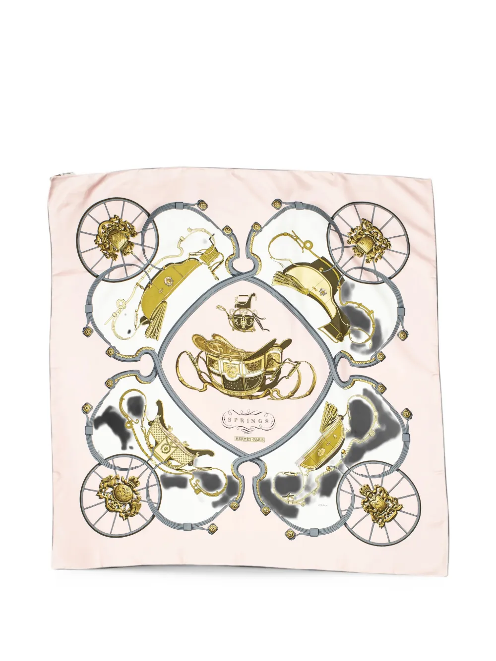 Hermès Pre-Owned Springs carriage-print scarf - Rosa