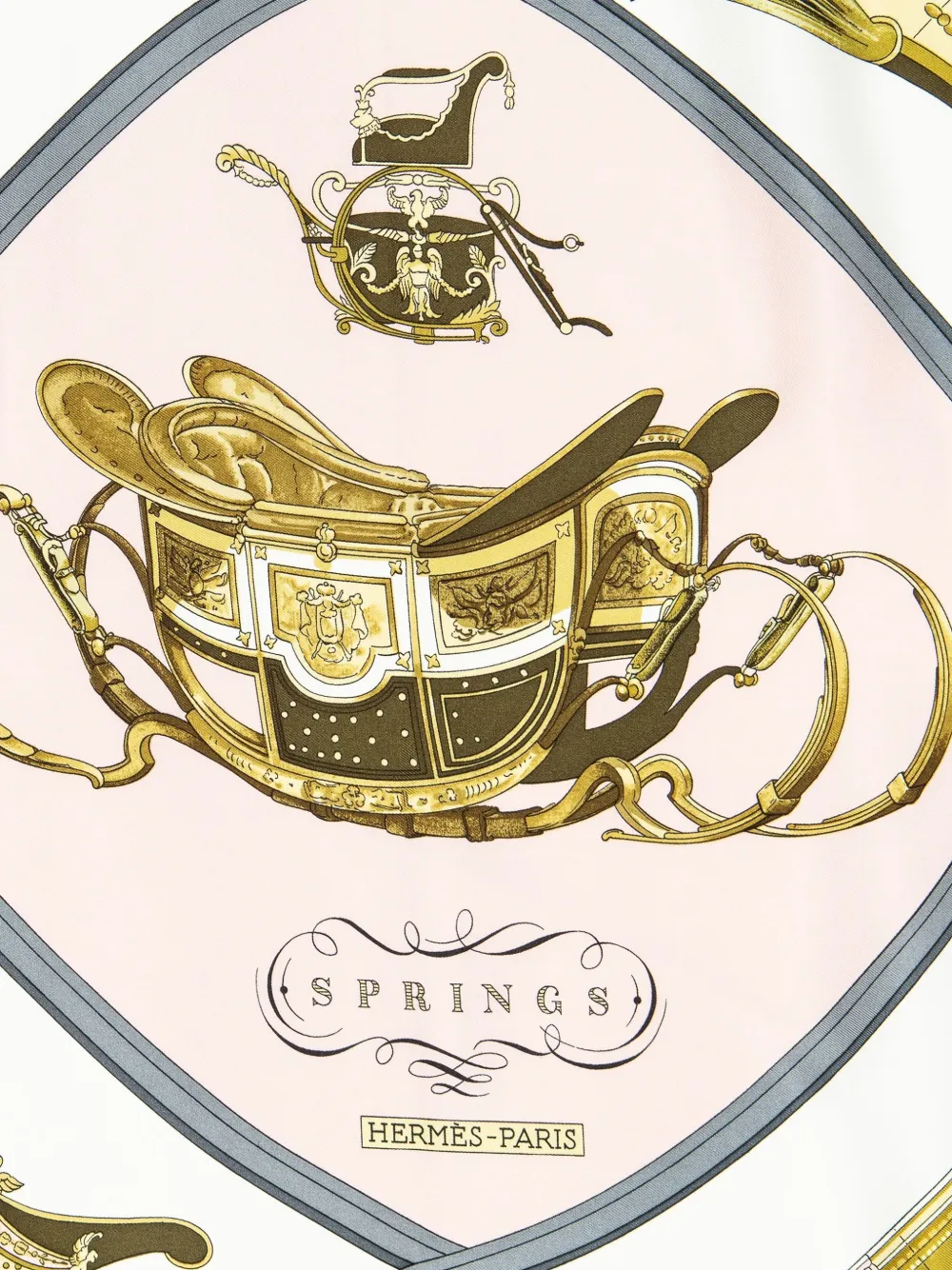 Hermès Pre-Owned Springs carriage-print scarf - Rosa