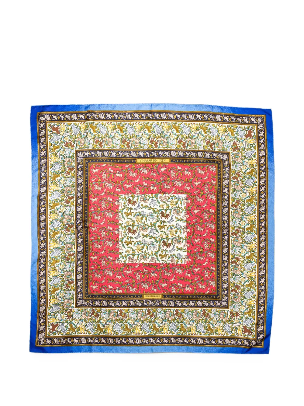 Hermès Pre-Owned Chasse en Inde silk scarf - Rot