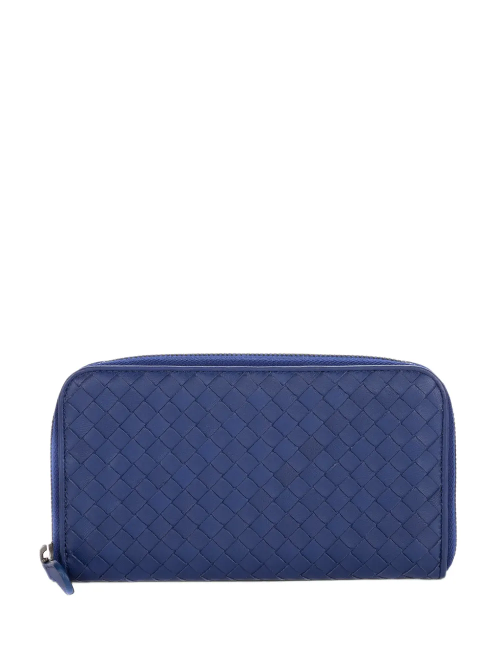 Bottega Veneta Pre-Owned zip-around intrecciato wallet - Blau