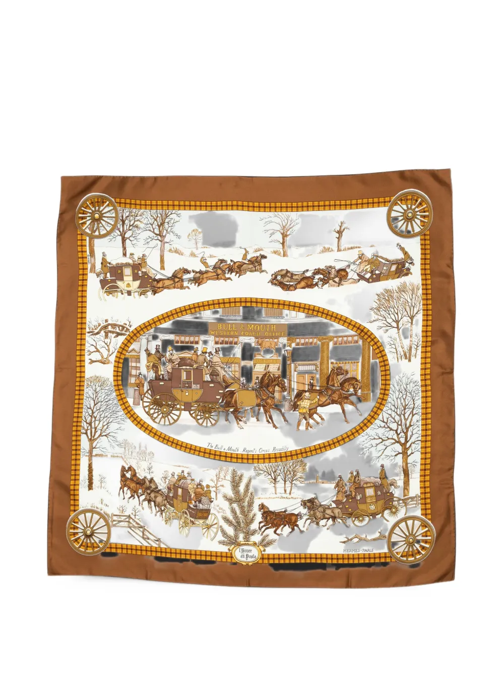Hermès Pre-Owned L'Hiver en Poste silk scarf - Weiß