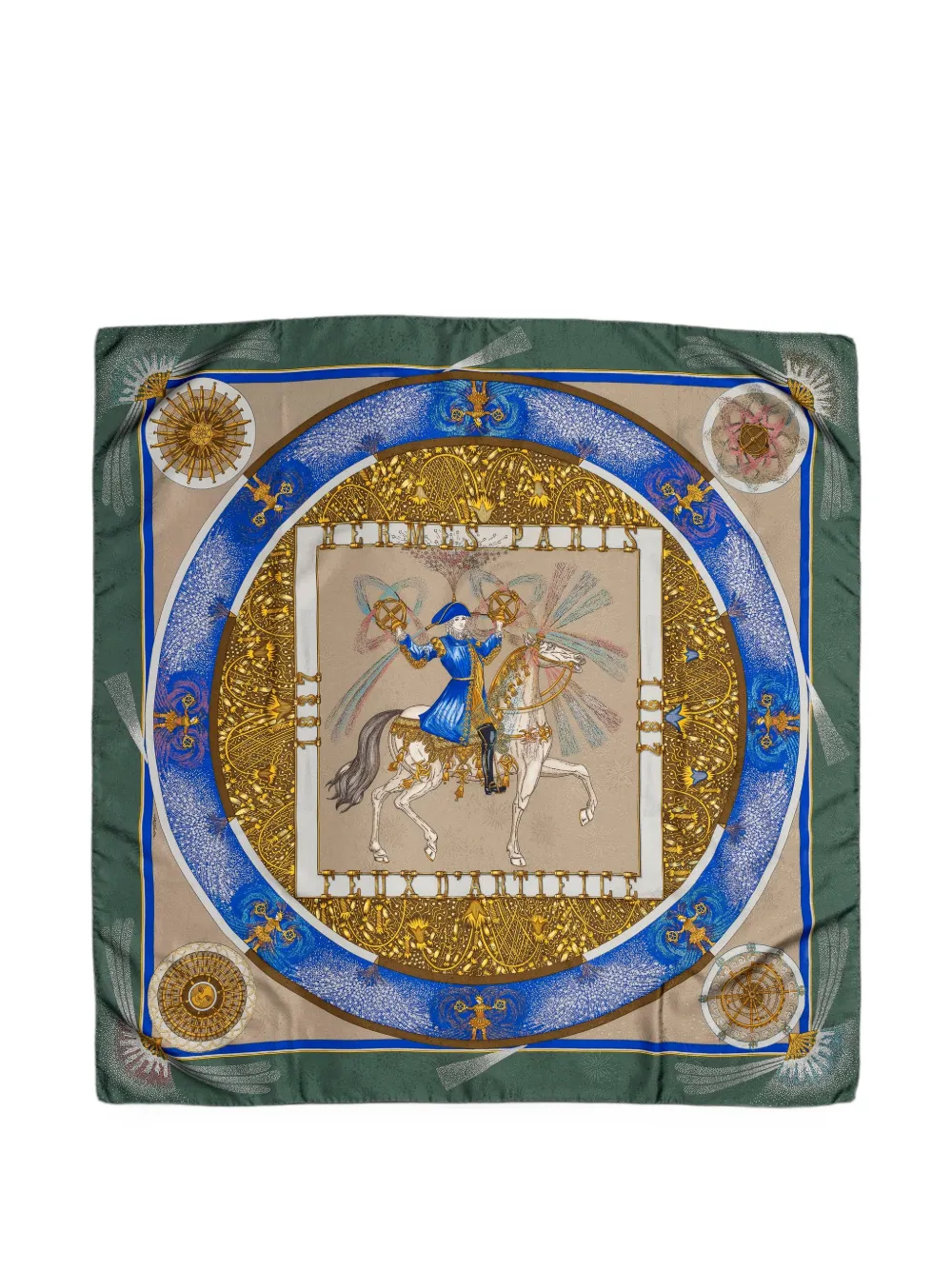Hermès Pre-Owned Feux D'Artifice jacquard scarf - Grün