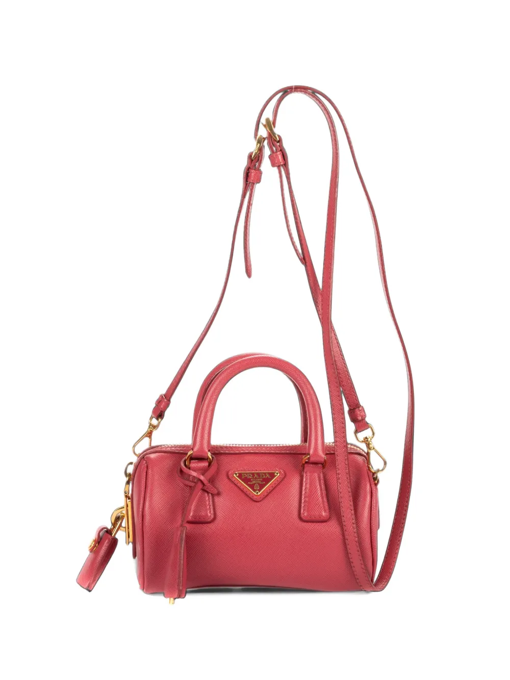 Prada Pre-Owned Saffiano Lux leather bowler mini bag - Rosa