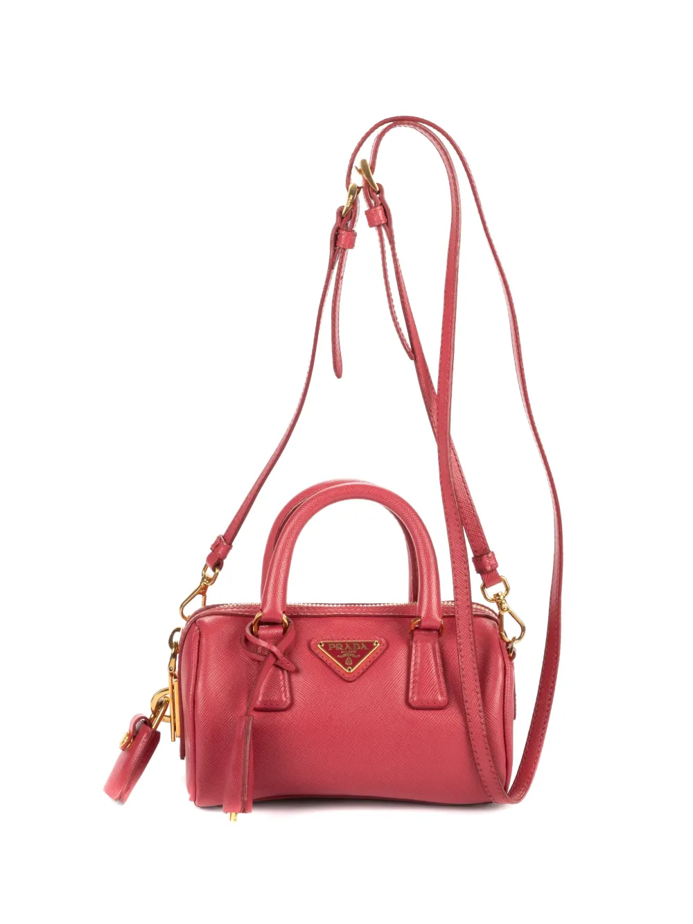 Prada Pre-Owned Saffiano Lux leather bowler mini bag - Rosa