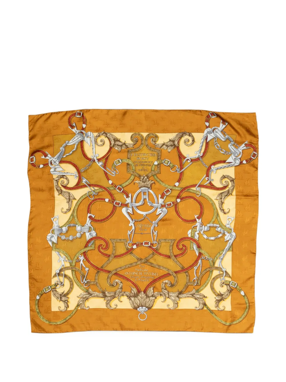Hermès Pre-Owned L'Instruction du Roy jacquard scarf - Orange