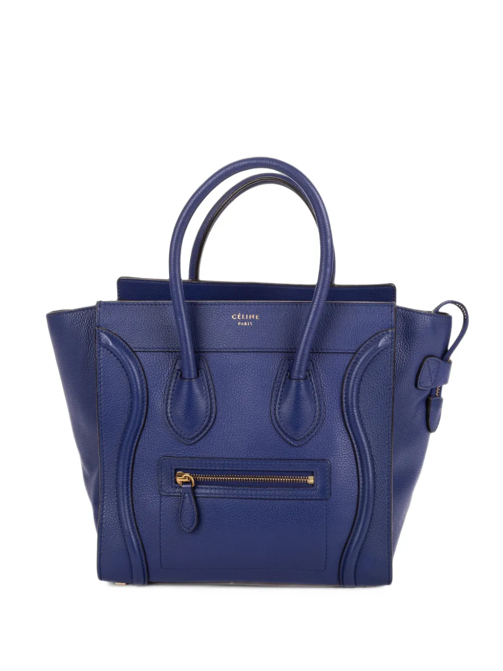 Celine Pre-Owned Micro Luggage grained leather shoulder bag - Blue