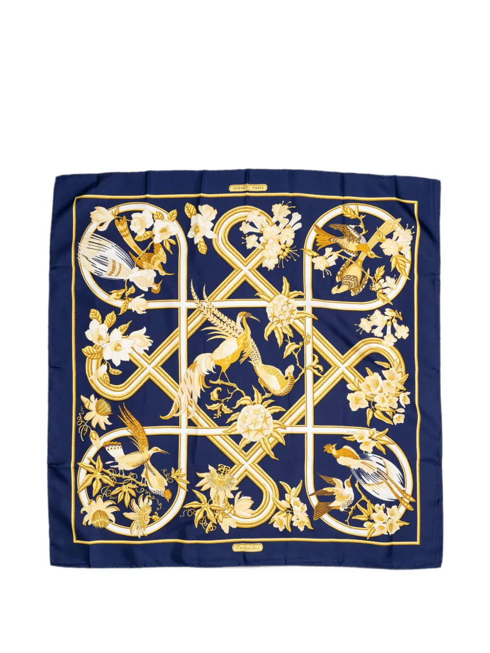 Hermès Pre-Owned Caraibes bird-print scarf - Blau