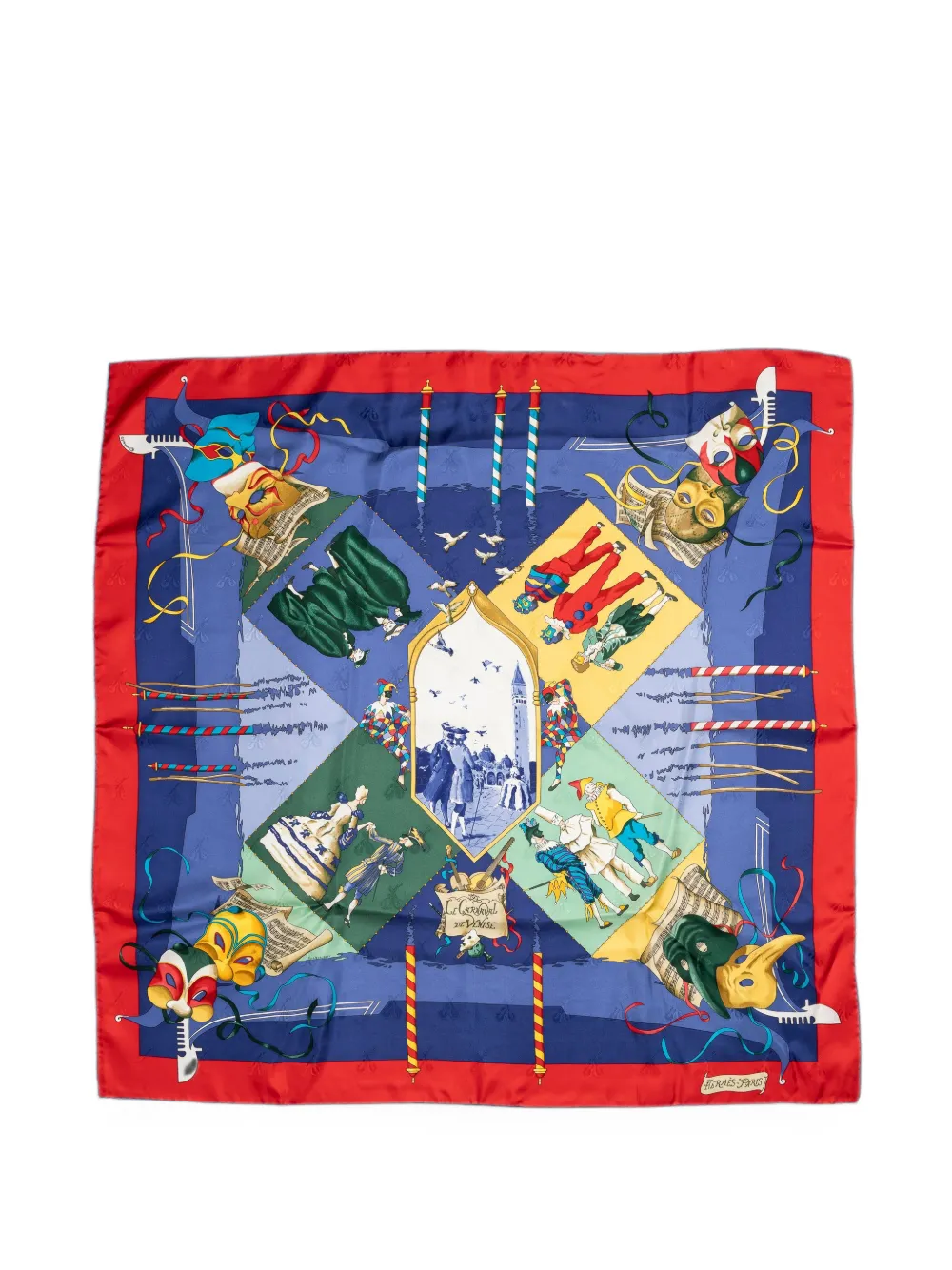 Hermès Pre-Owned Le Carnaval De Venise silk scarf - Blau