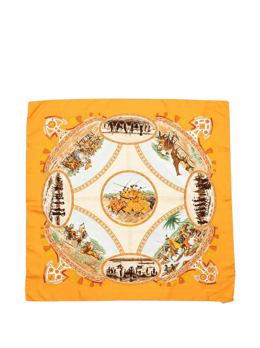Hermès Pre-Owned printed square scarf - Orange