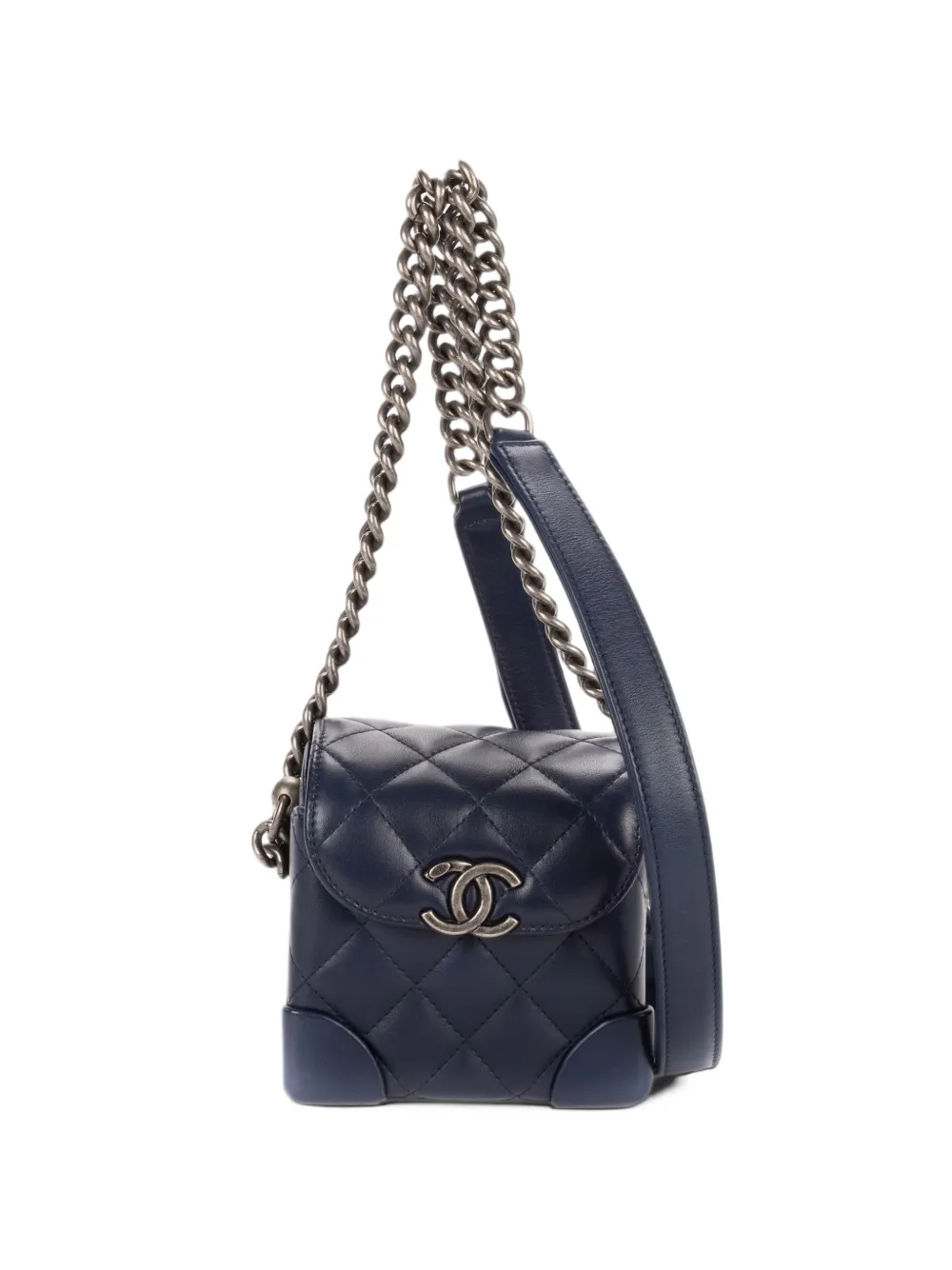 CHANEL Pre-Owned mini Trunk Flap shoulder bag - Blue