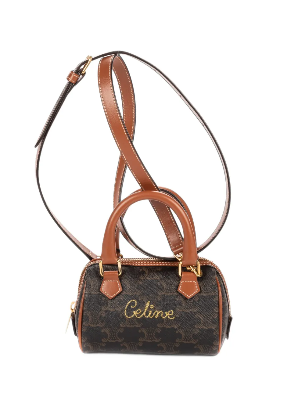 Celine Pre-Owned mini Triomphe Boston bag - Brown