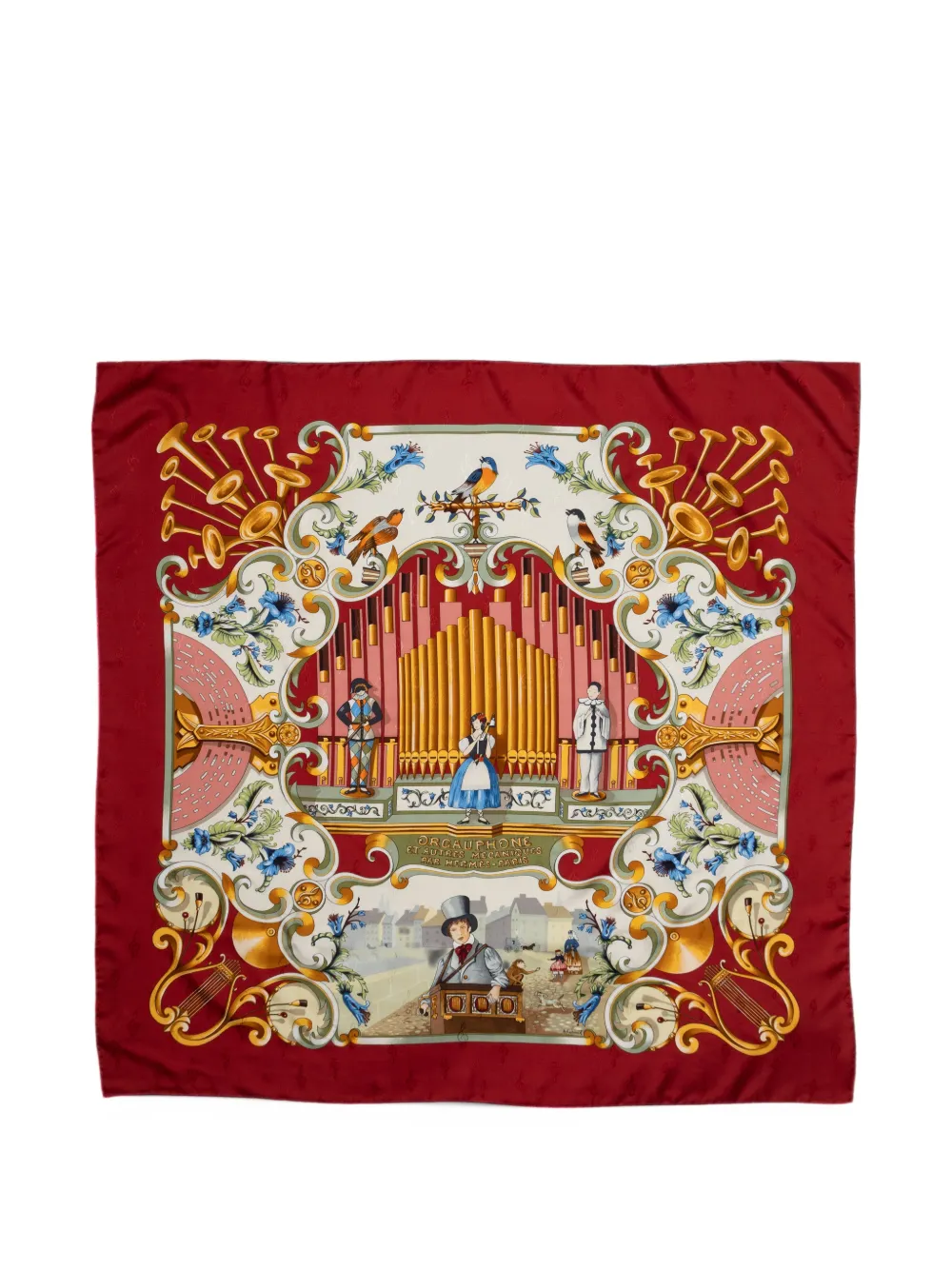 Hermès Pre-Owned Orgauphone jacquard scarf - Rot