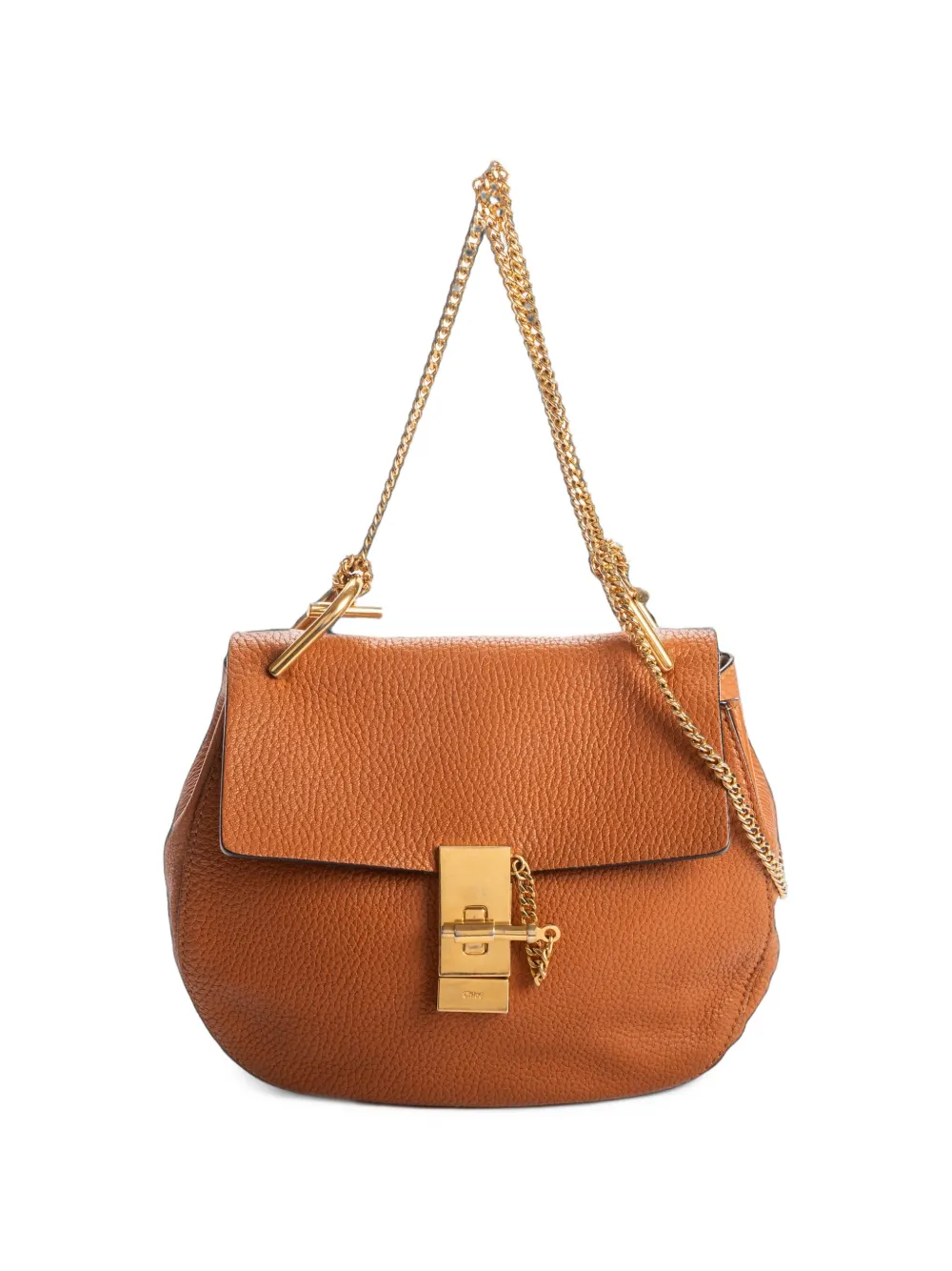 Chloé Pre-Owned Drew grained shoulder bag - Braun