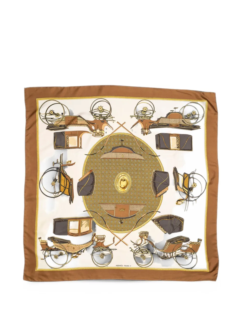 Hermès Pre-Owned Les Voitures a Transformation scarf - Braun
