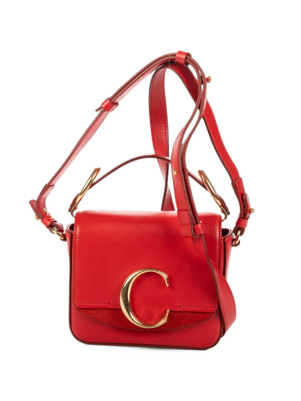 Chloé Pre-Owned mini C leather tote bag - Rot