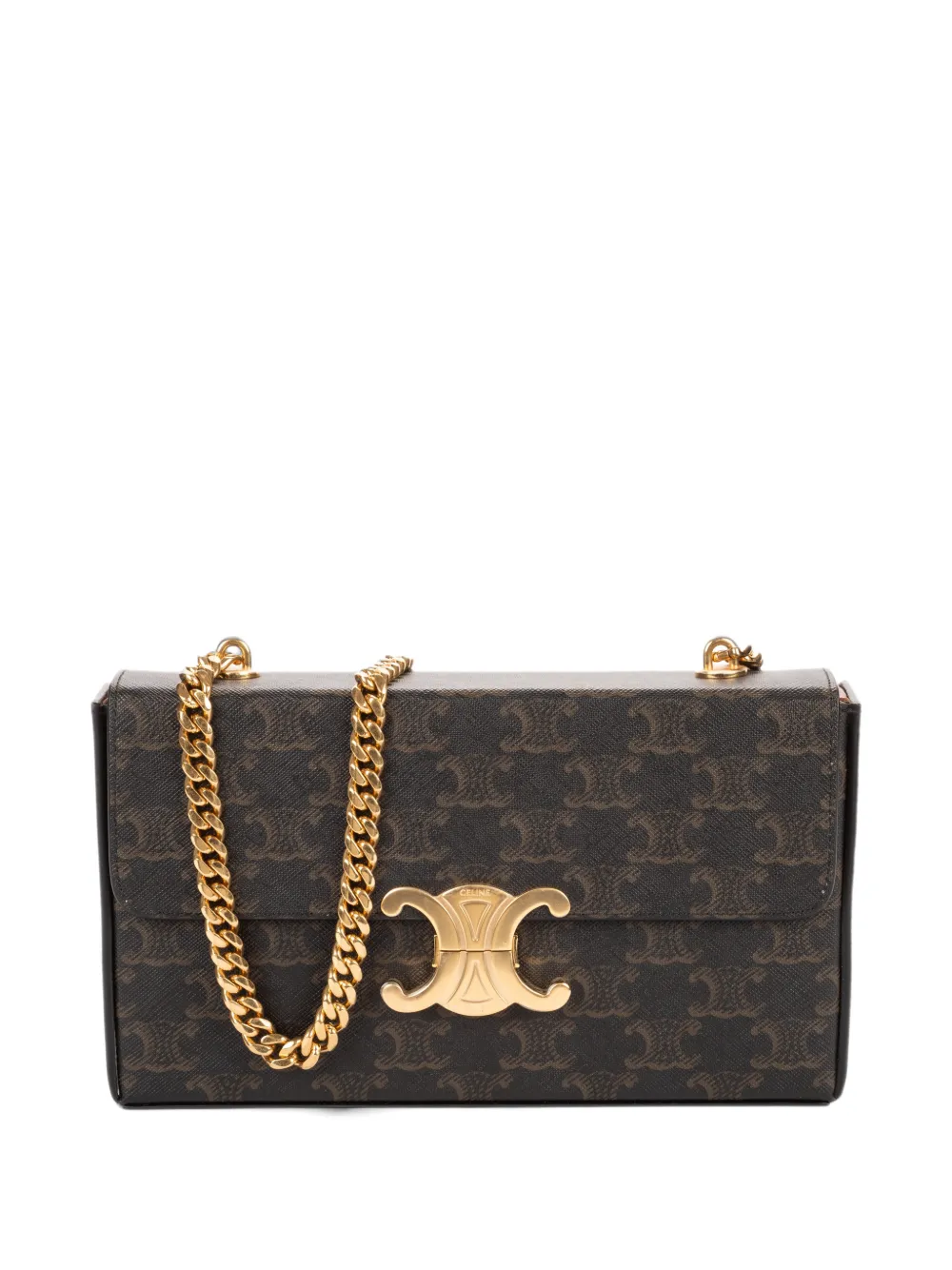 Celine Pre-Owned Triomphe chain cross body bag - Schwarz