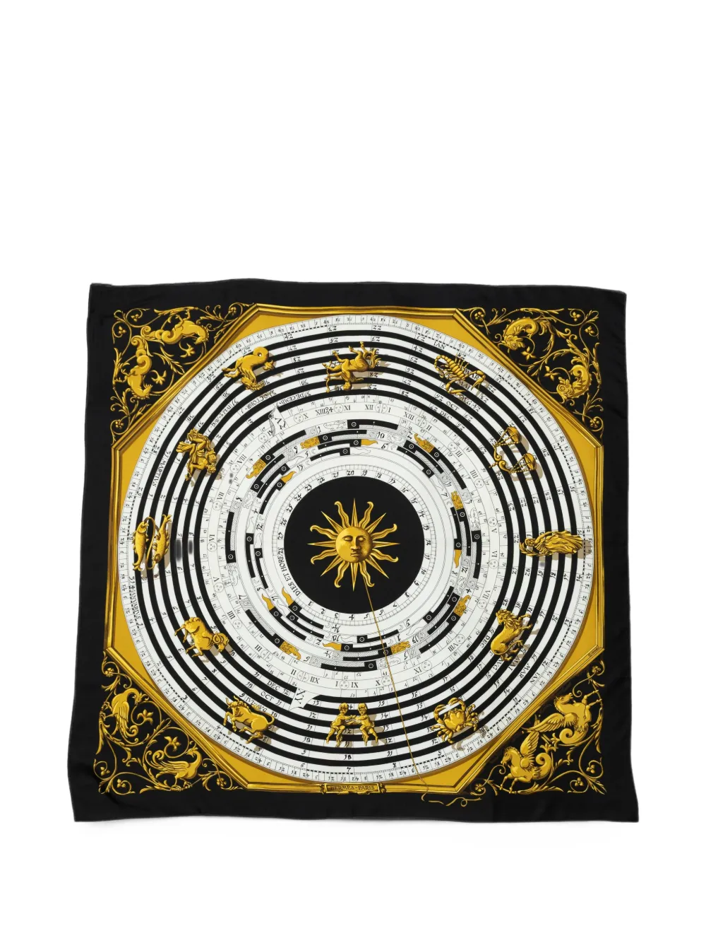 Hermès Pre-Owned Dies et Hore silk scarf - Schwarz