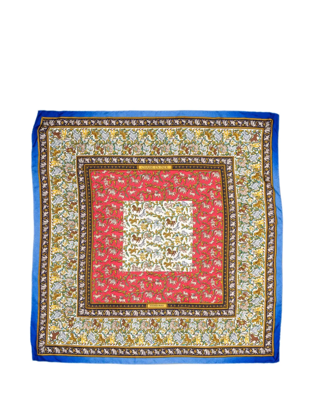 Hermès Pre-Owned Chasse en Inde silk scarf - Blau
