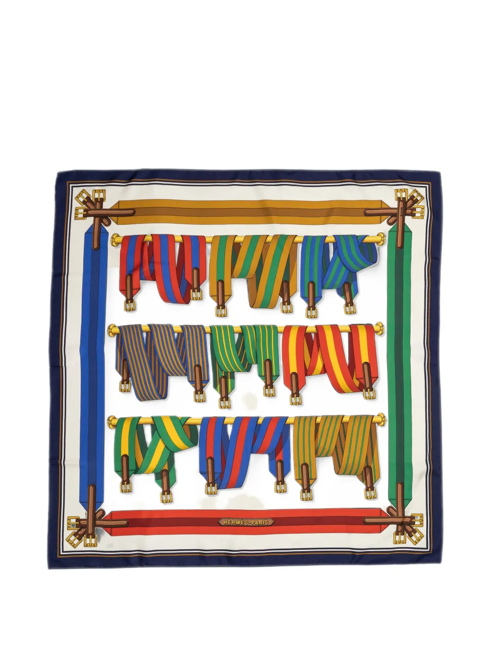 Hermès Pre-Owned Les Sangles silk scarf - Weiß