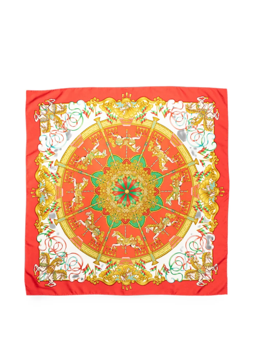 Hermès Pre-Owned Luna carousel-print scarf - Rot