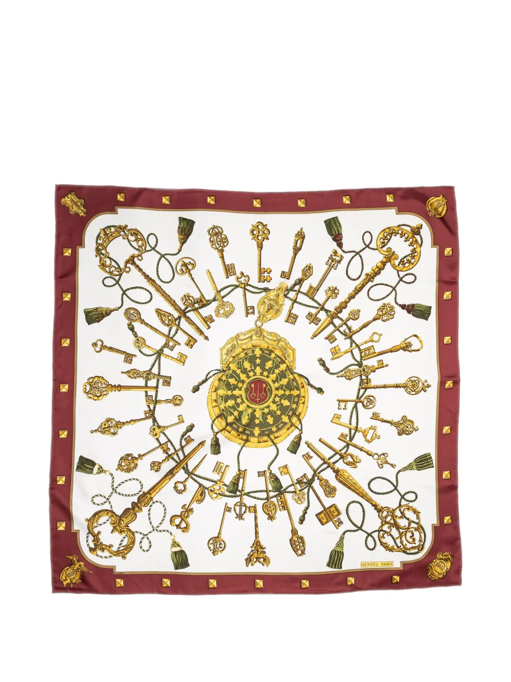 Hermès Pre-Owned Les Clefs silk scarf - Rot