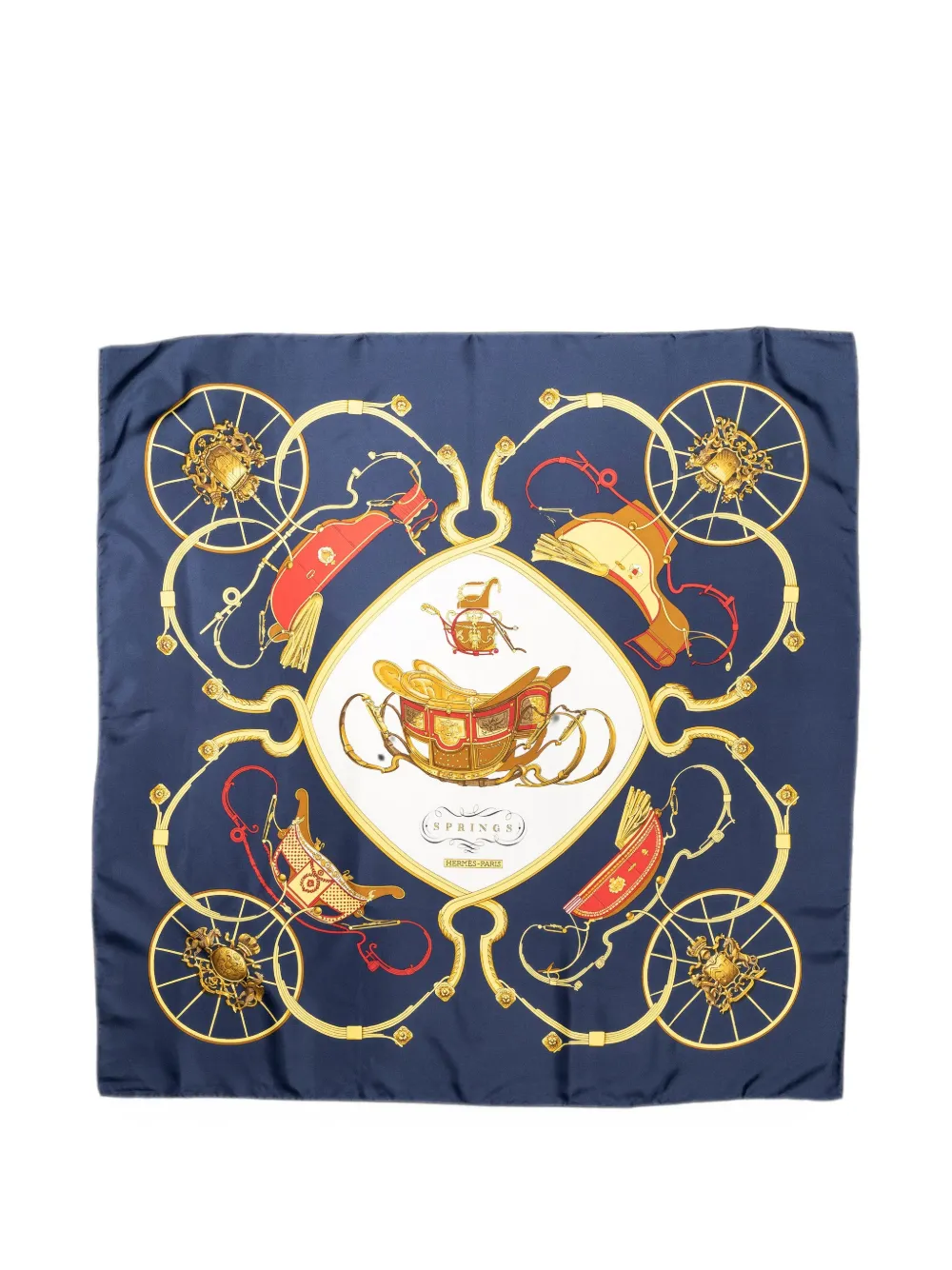 Hermès Pre-Owned Springs silk scarf - Blau