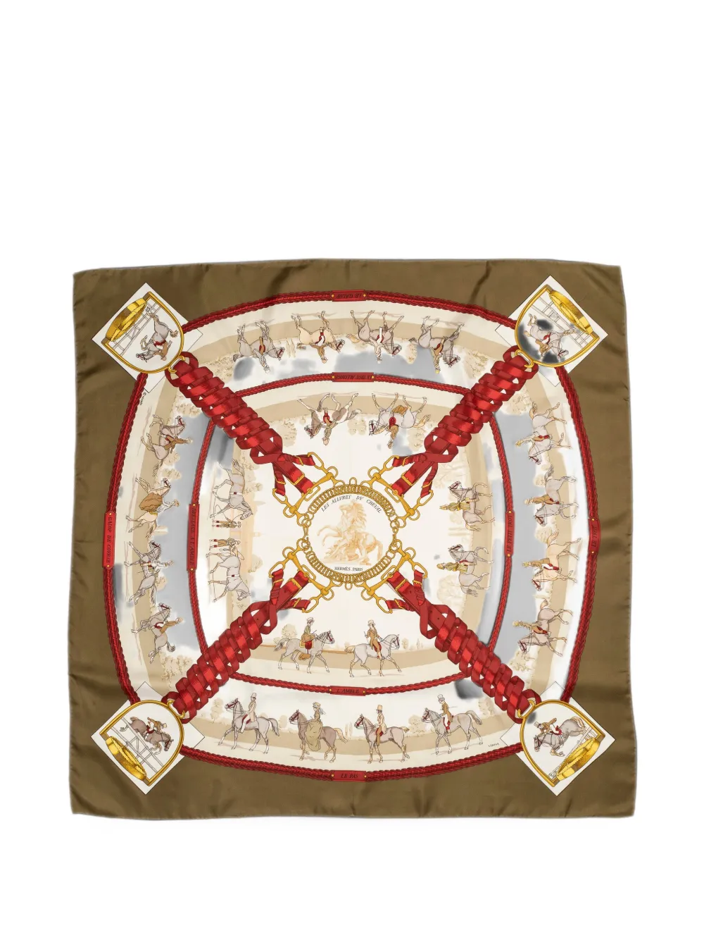 Hermès Pre-Owned equestrian-print scarf - Nude