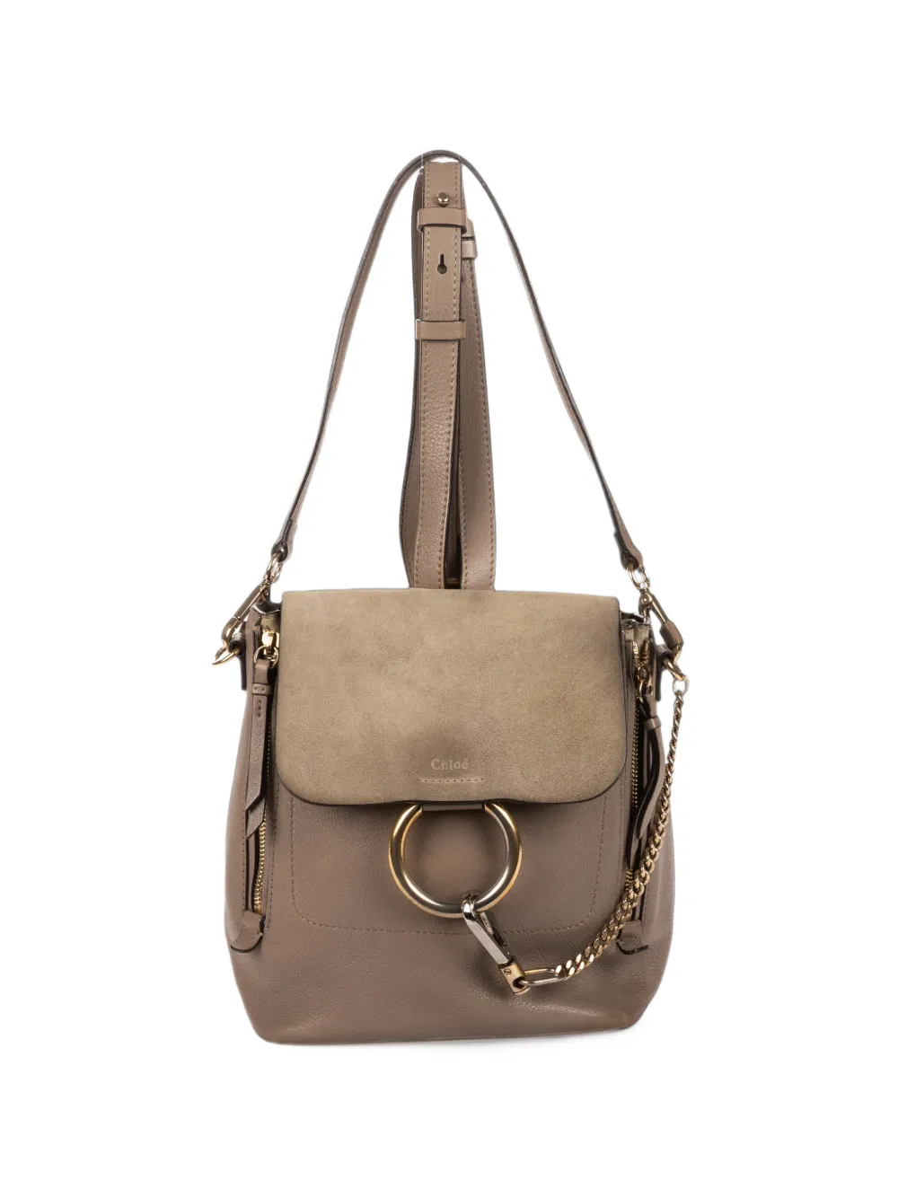 Chloé Pre-Owned small Faye leather backpack - Grigio