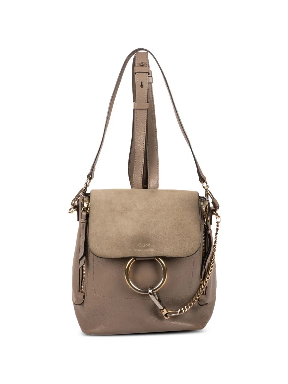 Chloé Pre-Owned small Faye leather backpack - Grigio