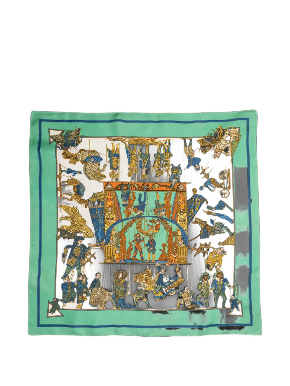 Hermès Pre-Owned Le Temps Des Marionnettes silk scarf - Grün