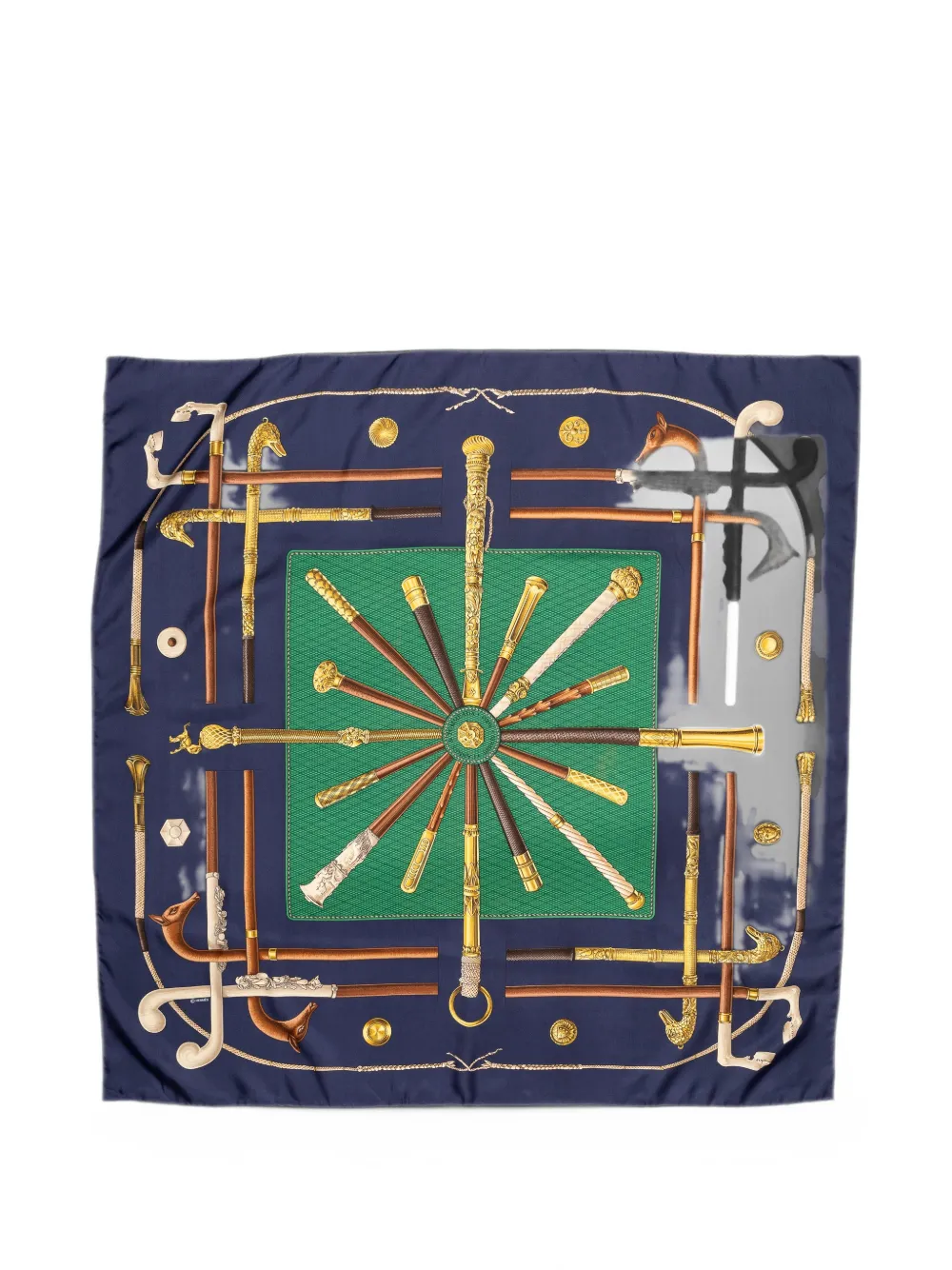 Hermès Pre-Owned Cannes & Pommeaux printed scarf - Blau